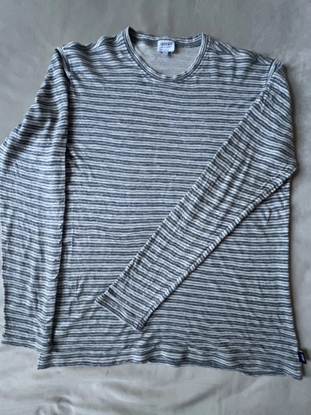 Armani Collezioni Womens Ruffle Short Sleeve Cotton Made In Italy Size L